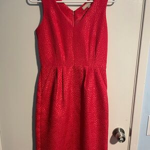 Banana Republic Textured Coral Midi Dress